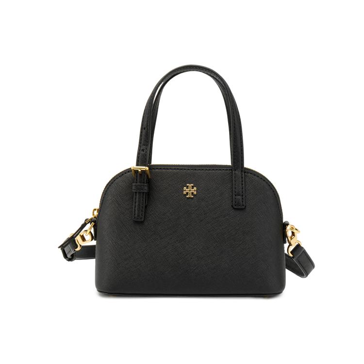 Tory Burch Emerson Minimalist Adjustable Detachable Shoulder Strap Leather Shell Bag Women Shoulder Bags Black 149694-001