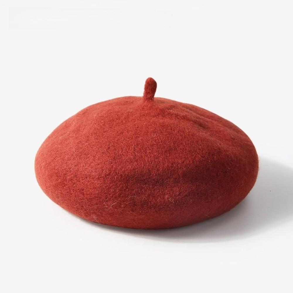 Woolen Warm Winter Kids Berets Solid Color Baby Pumpkin Cap Infant Winter Beanie  For Baby Girl