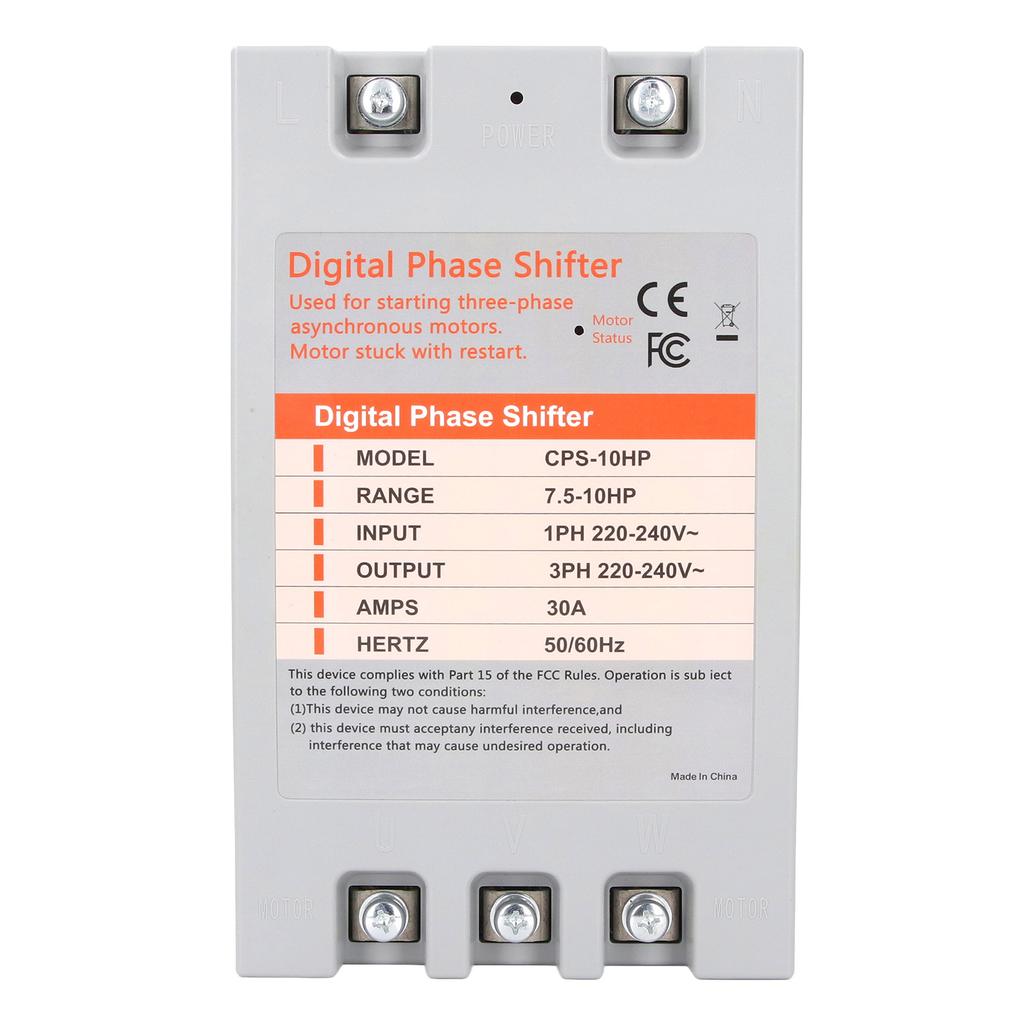Single To 3 Phase Converter 5.5‑7.5KW 30A Digital Phase Shifter Converter for Residential Commercial