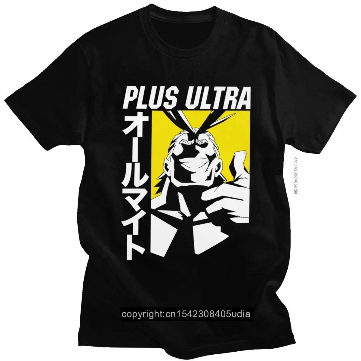 

Винтажная футболка Mha My Hero Academia All Might Plus Ultra, футболка унисекс из чистого хлопка, футболка с рисунком аниме Unisexga, городская футболка с короткими рукавами