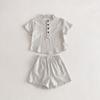 2025 Kids' Summer Outfit: Boys' Striped Tee & Girls' Dress Set
