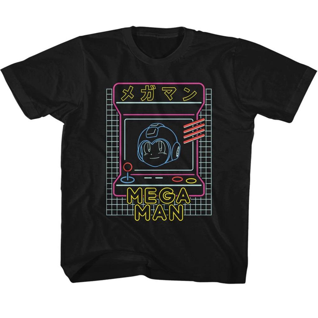 Mega Man Neon Arcade Black Youth T-Shirt