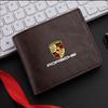 New Leather Car Purses Driver License Credit Card Wallet Money Bag For Porsche Cayenne Panamera Macan 911 718 Taycan Boxster 918