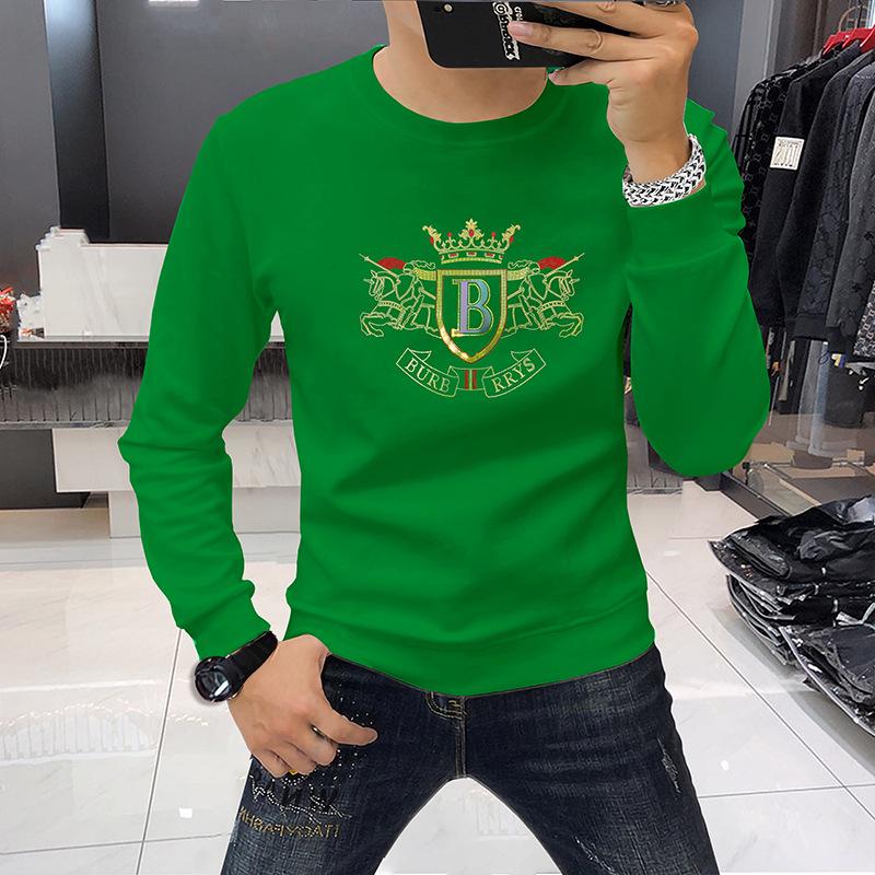 2023 European Style Slim Fit Men's Rhinestone Letter Sweatshirt