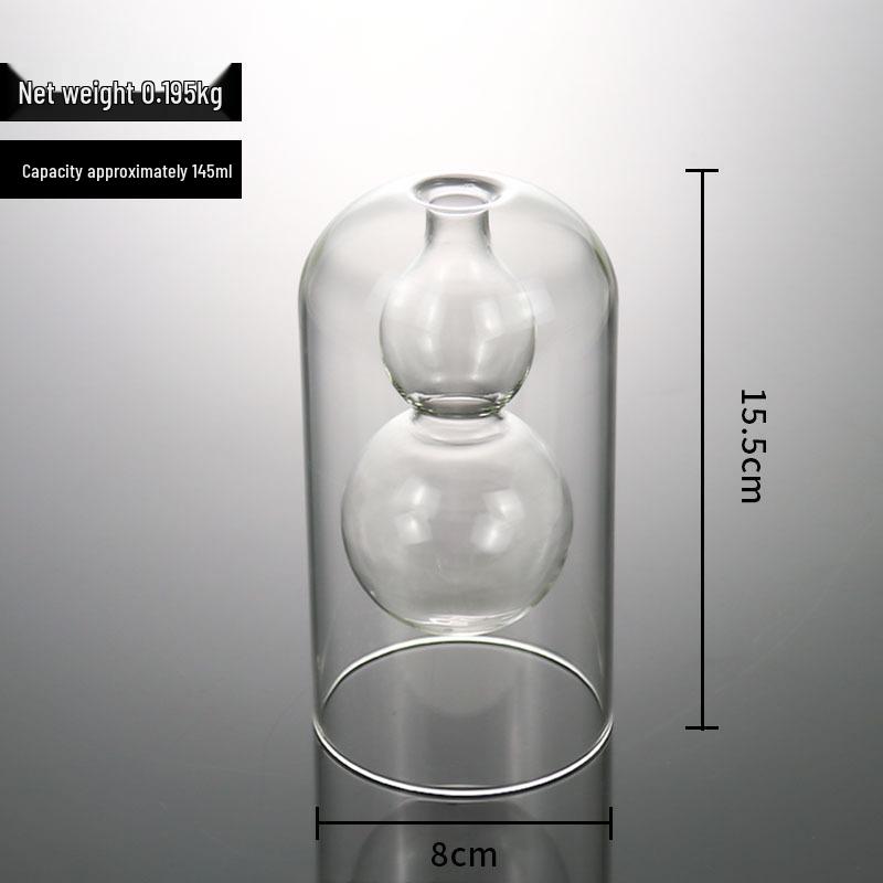 European Glass Rattan Aroma Vase - Double Layer, Colored Glass, Flameless Hydroponic for Living Room