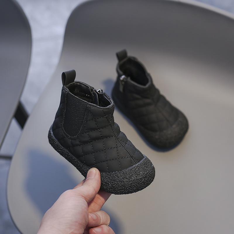 Winter New Solid Girls' Cotton Shoes Short Boots