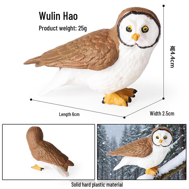 Realistic Bird Figurines Set: Eagle, Parrot, Peacock, Flamingo, and Owl