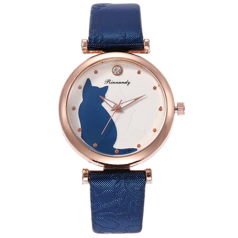 Cute Cat Pattern Quartz Watch Kids Students Wristwatch