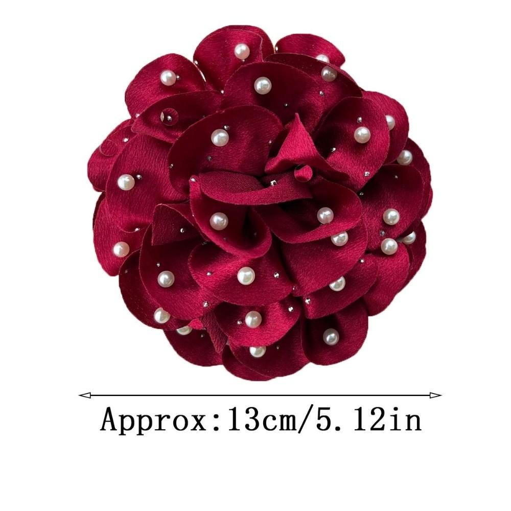 Elegant Fabric Flower Brooch 13cm Size Pearl Badge Corsage New Brooch Pin Clothing Accessories