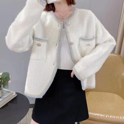 Strickjacke frauen 2022 herbst und winter Koreanische lose solide high-end-wind mantel