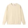 Women's White Korean-Style Crew Neck Pullover Sweatshirt - Pure Cotton, Trendy for Spring/Autumn 2024