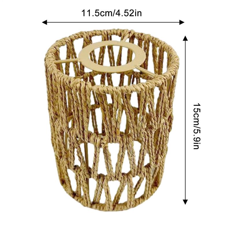 Bohemian Style Handwoven Home Decor Ceiling Lamp Woven Rattan Pendant Lamp Shade For Kitchen Dining Room Study Room Living Room