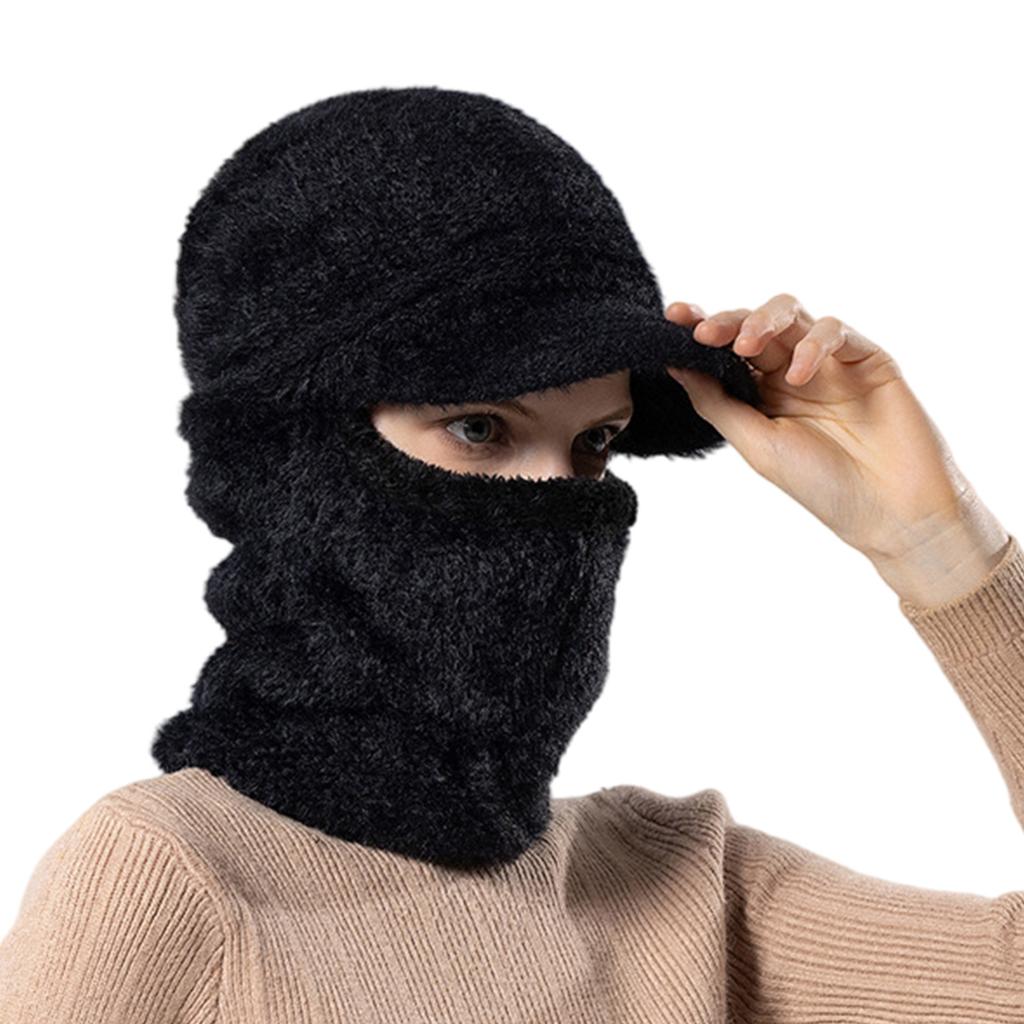 Pelskledd Balaklava for Utendørsaktivitet Lue med Halsvarmer Lue Pullover Unisex Lue Pelskledde Luer 2000-tallet