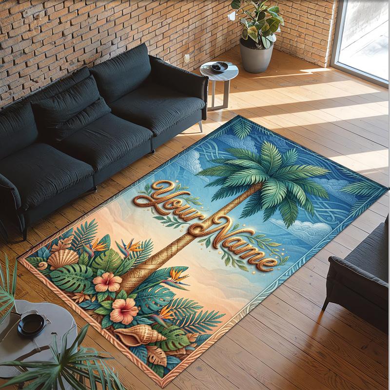 Other Similar Designs Theme Crystal Velvet Rug Personalized Custom Name Text Soft Floor Mat Home Decor