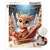 Pearl Bead Painting Kit Cute Christmas Reindeer Sleigh Pattern Art Set for Relaxing Night Craft DIY Home Decor Gift Handmade Ornament Wall Decor