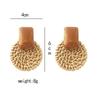 1Pair Bohemian Rattan Knit Earrings Vintage Round Triangle Long Drop Dangle Earring Geometric Handmade Jewelry Accessories