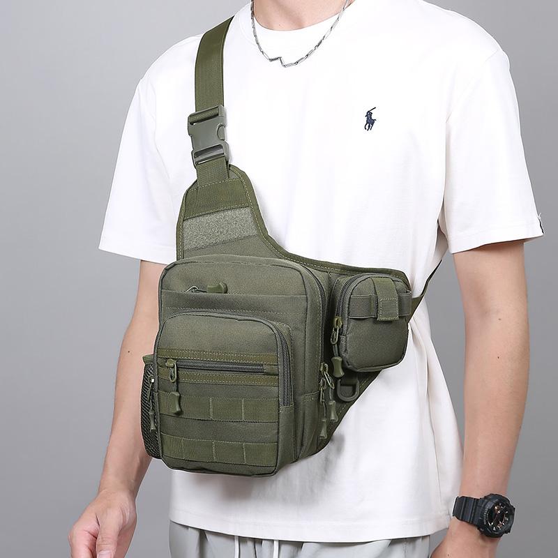 Borsa a tracolla da uomo Borsa a tracolla di grande capacità Borsa da petto sportiva multifunzionale per esterni