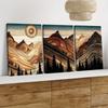 3-piece set of Nordic style natural wood texture mountain frameless canvas hanging painting modern minimalist living room decora