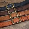 Pánský kožený opasek Retro Čistá hovězí kůže Džínový opasek Pánský Korejský styl Všechno se hodí Pravá kůže Kolíčková přezka