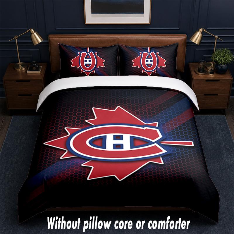 Montreal Canadiens Design Bed Bedding Set 1 Duvet Cover + 2 Pillowcases Soft Breathable Household Bed Linens