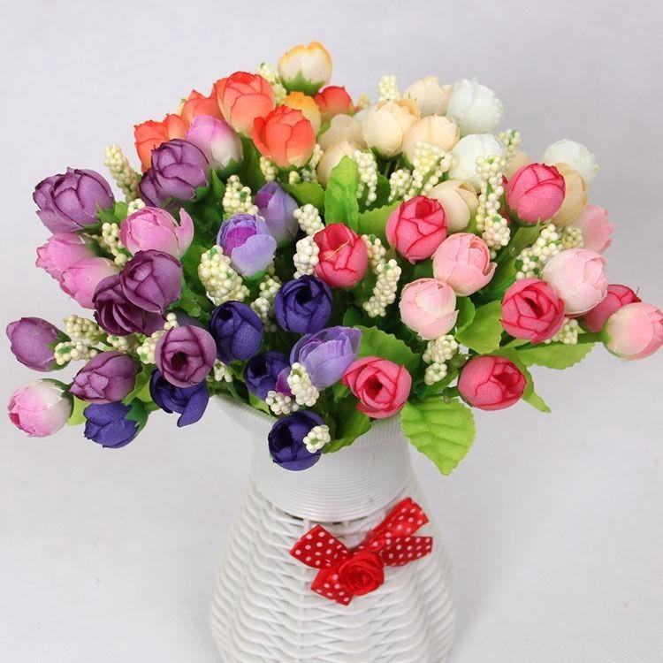 Versatile Artificial Flowers Tea Rose Buds Perfect For Wedding And Home Decor
