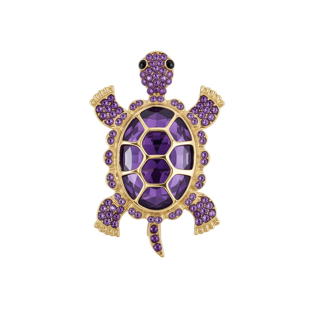 Sparkling Turtle Brooch Pin with Rhinestones, European Brooch for Women - Elegant Coat and Scarf Pin