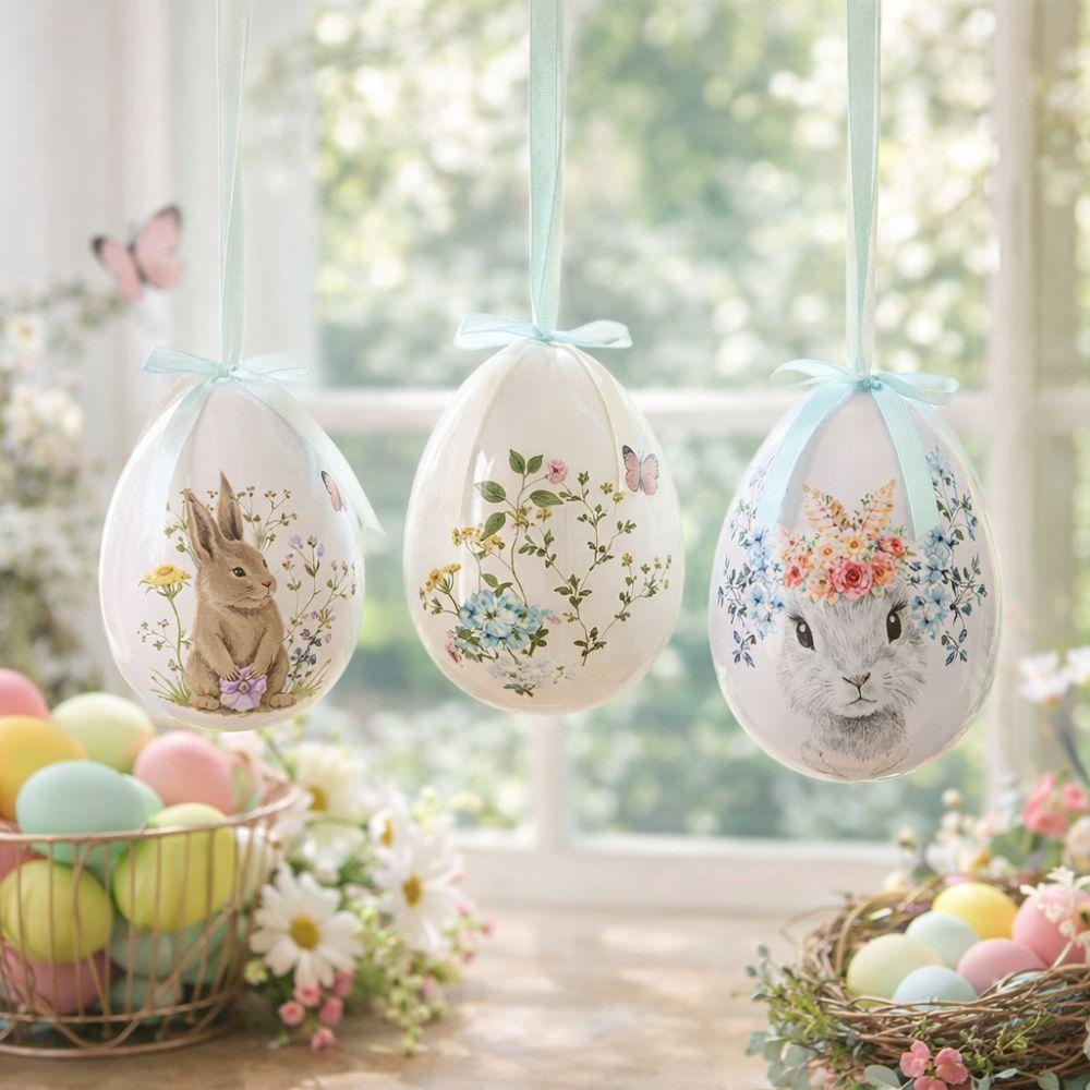 Cartoon Easter Eggs Pendant Foam Easter Party Decorations Egg Hanging Ornament  Kids Gifts