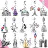925 Silver Travel Charms Vienna Paris Tokyo Landmark Pendants For Bracelet Diy Jewelry Making Women Gift