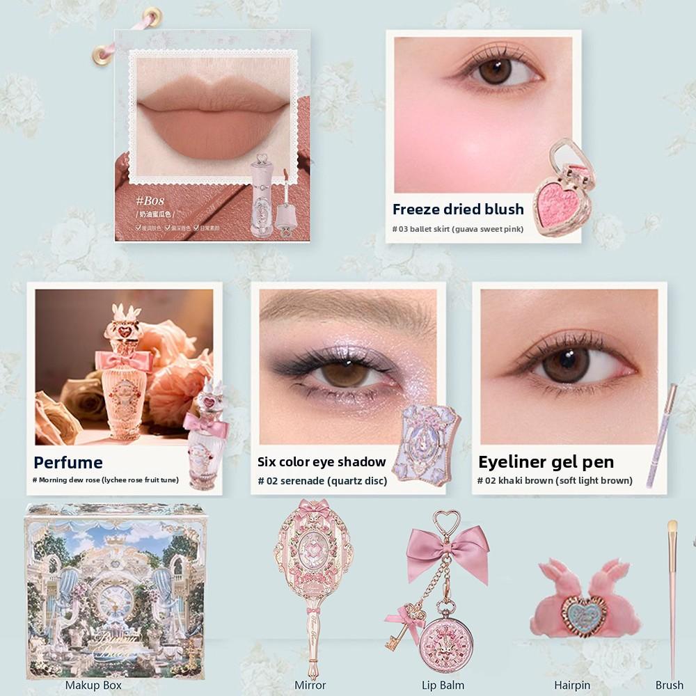 Flower Knows Garden Collection Lip Cream Blusher Air Cushion CC Cream Liquid Foundation Fruity Perfume Makeup Gift Box 10pcs
