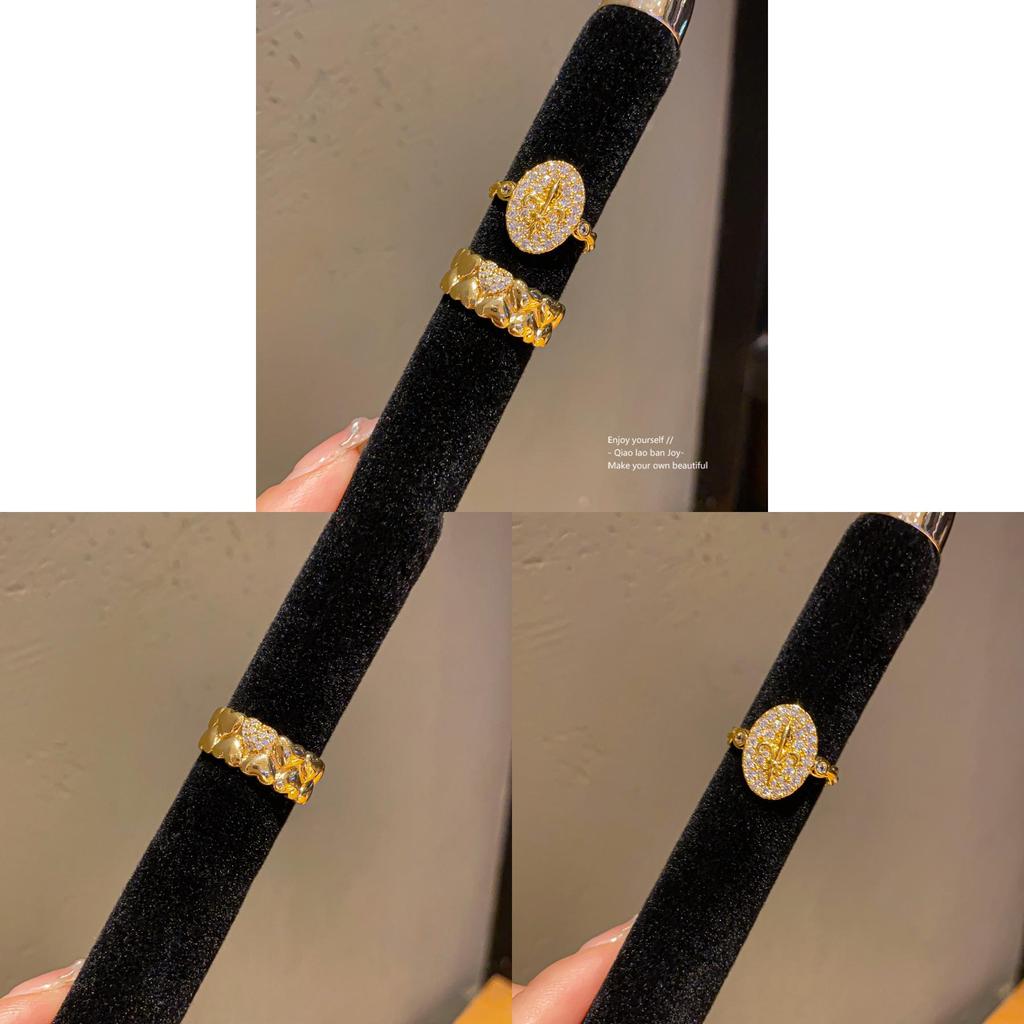 Geometric Openstyle Goldplated Zircon Ring For Women Fashion Jewelry