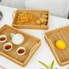 Handwoven Wicker Serving Tray Woven Handheld Plastic Rattan Storage Tray  Kitchen Storage