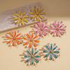 Oil drop flower petals steel needle stud earrings sweet earrings earrings