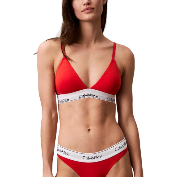 

Calvin Klein Треугольная чашка Буква V Тонкий бюстгальтер Женское нижнее белье QF5650-VO3 M