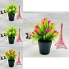30cm Artificial Orchid Green Plant Plastic Pot For Hotel Window Showcase Decor