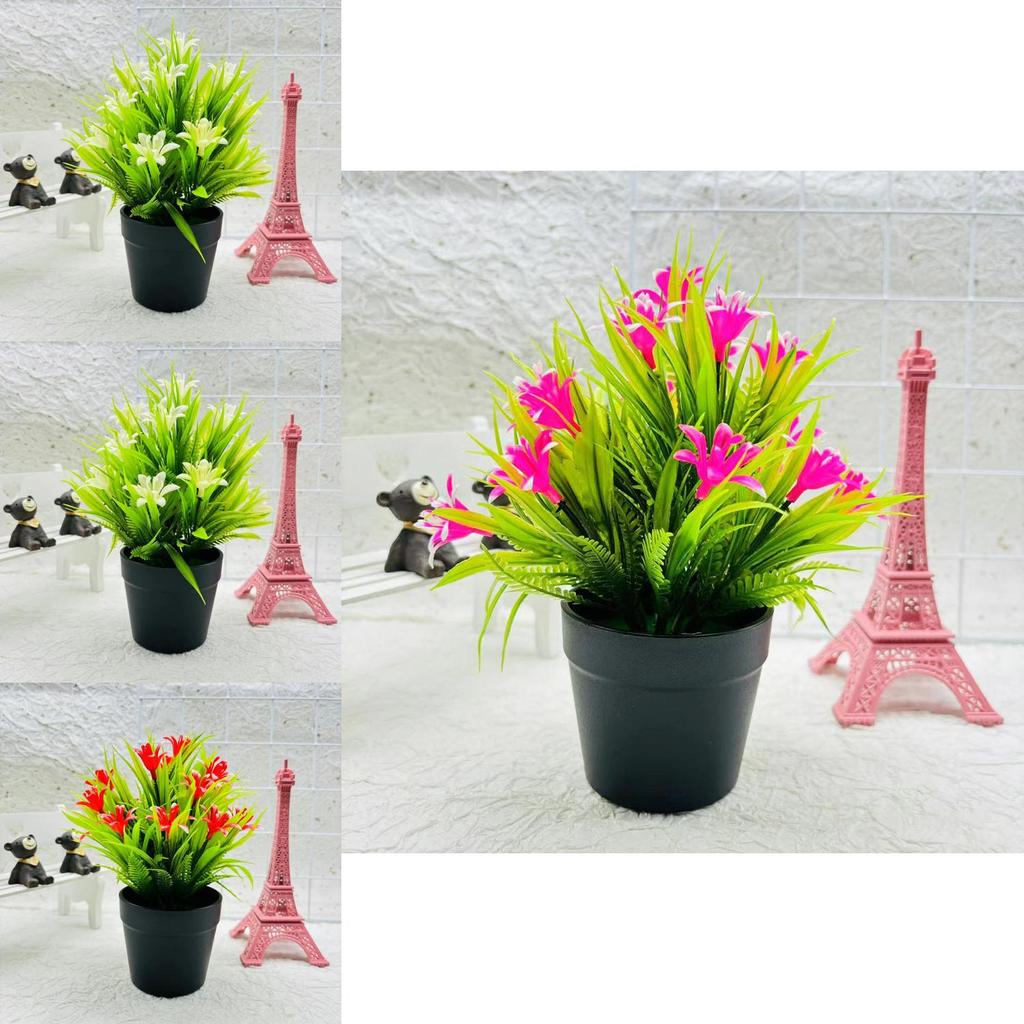 30cm Artificial Orchid Green Plant Plastic Pot For Hotel Window Showcase Decor