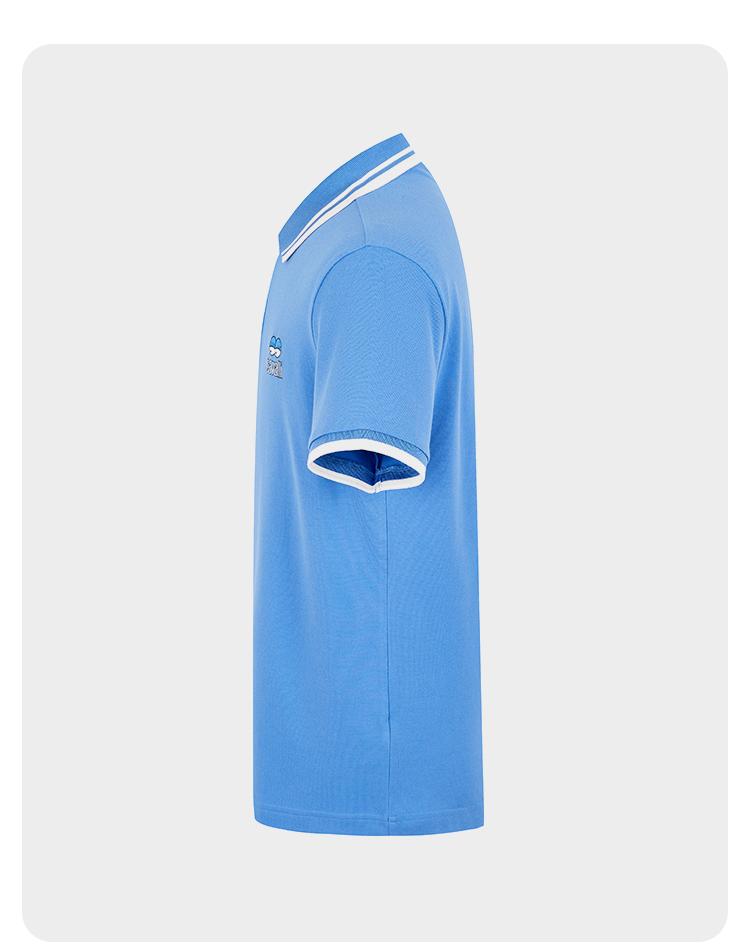 [Collar Contrast Cartoon Pattern] Spring and Summer Casual Versatile Solid Color Men's Short Sleeved Polo Shirt