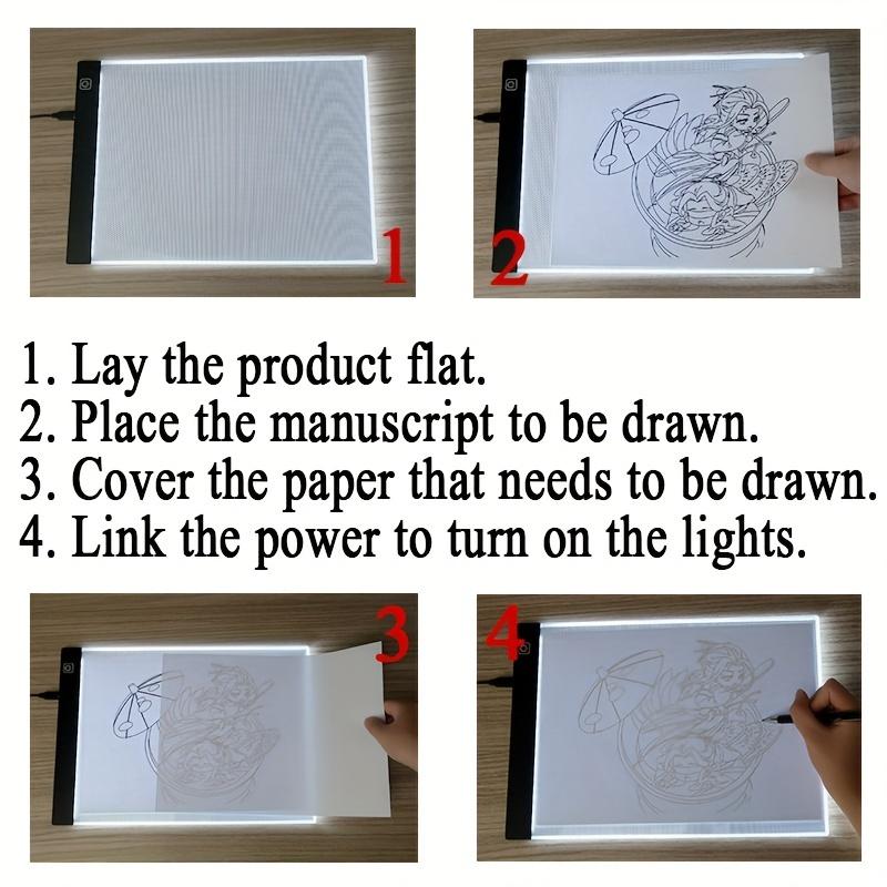 A4 Led Drawing Copy Board Toy To Draw 3 Level Dimmable Painting Tablet Night Light Note Pad Learning Educational Game Light Pad