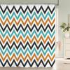 Tenda da Doccia Impermeabile con 12 Ganci Tende da Bagno Stampate Geometriche Classiche Tessuto in Poliestere Colorato Decorazione per Vasca da Bagno
