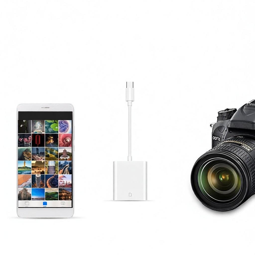 Type-C to SD Card Camera Reader Adapter SD Card Reader for Type-C Devices White