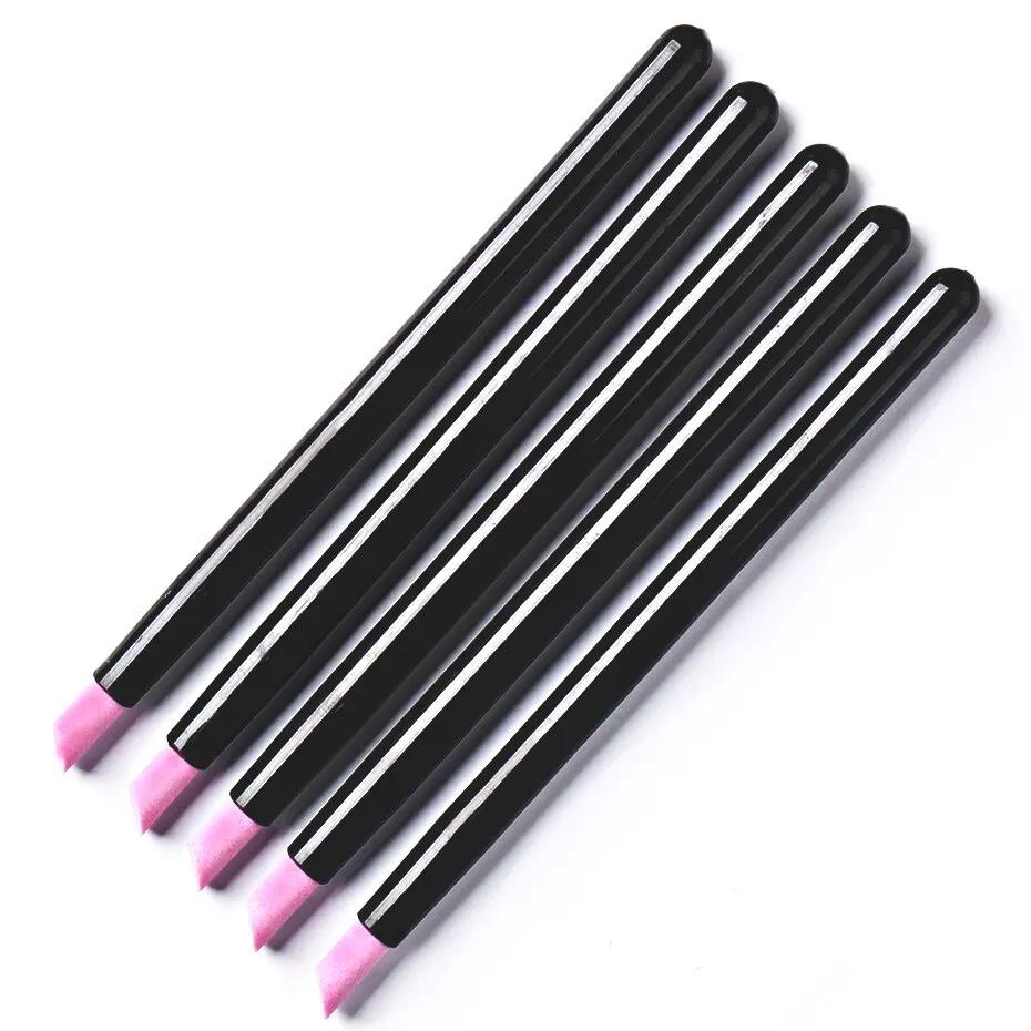 5Pcs Quartz Pen Nail  Cuticle Pushers Nail Polish Manicure Stick Nail Files Grinding Pen Dead Skin Remover for Natural Nail