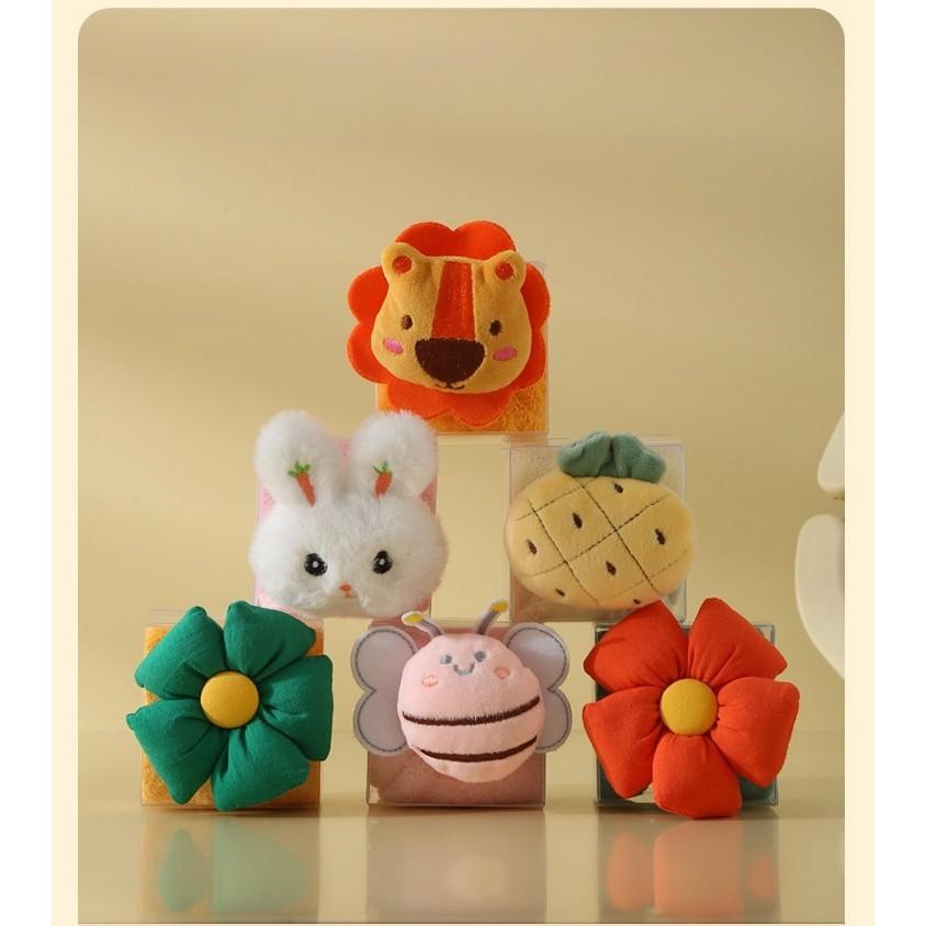 Gift Towel Creative Hand Towel Cartoon Animal Children's Square Towel Tulip Small Towel Gift Box Figurine
