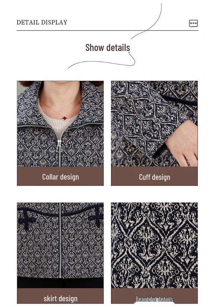 2026 New Spring Lapel Jacket for Middle-Aged & Elderly Women - Stylish Casual Top for Spring/Autumn