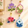 Gifts Coral Fleece Flower Hand Towel Hanging Loop Floral Pattern Hand Drying Towel Thickened Decorative Hand Towel Kitchen