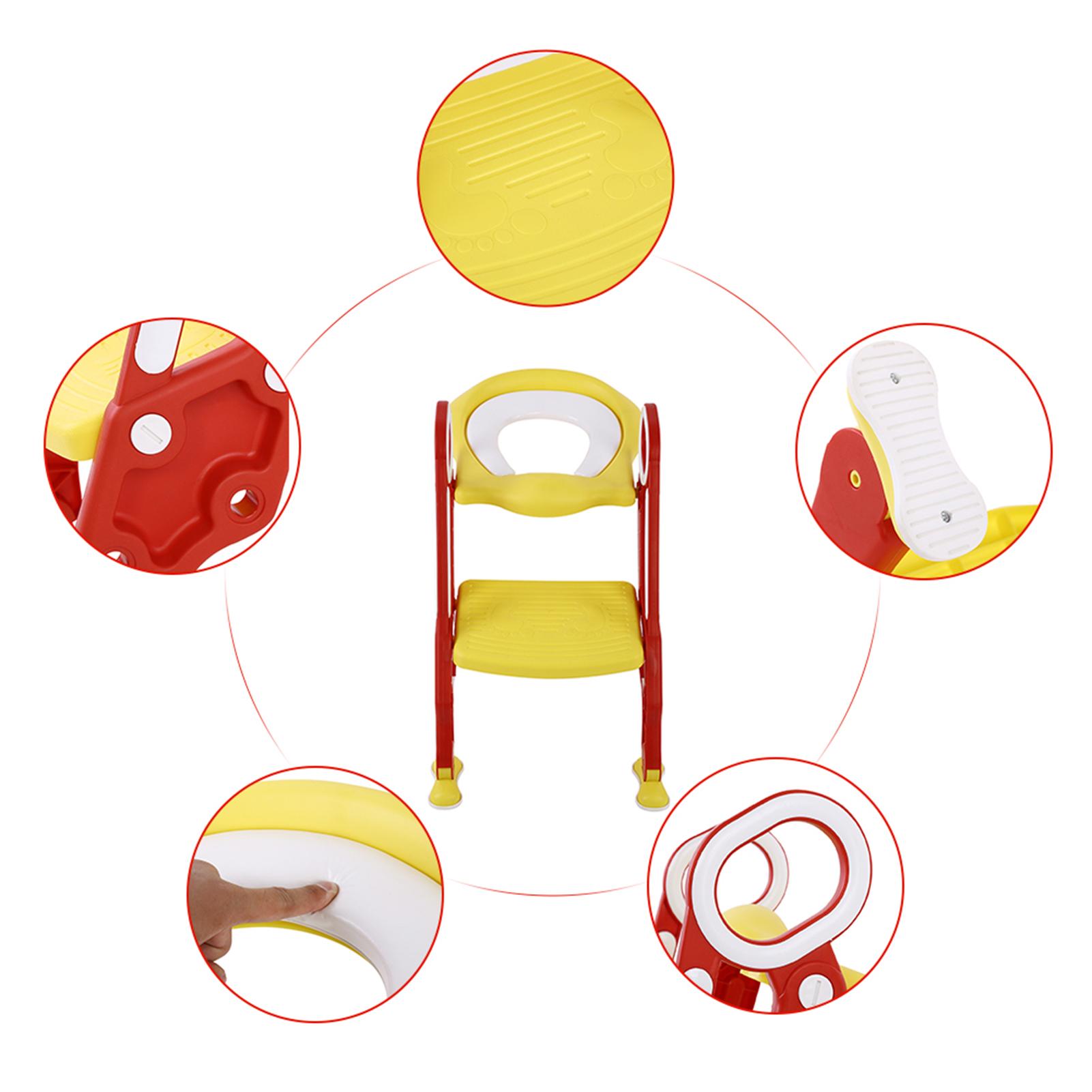 

Baby Toddler Soft Toilet Chair Ladder Adjustable Safety Potty Training Seat (Red Yellow) красный