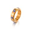 Blue Enamel Evil Eye Anxiety Rings Stainless Steel Spinning Rotate Fidget Ring Amulet Jewelry Gift for Men Women