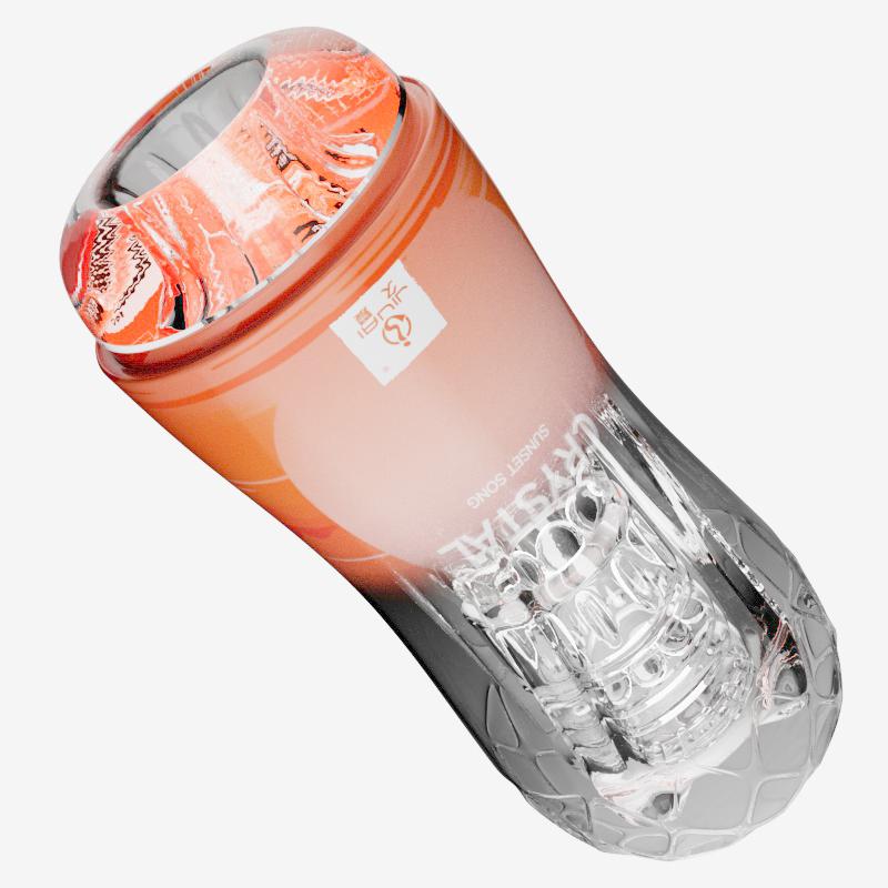 Transparent Clear Male Masturbator, Manual Tight Suction Stroker Cup, Soft Silicone Adult Sex Toy for Men