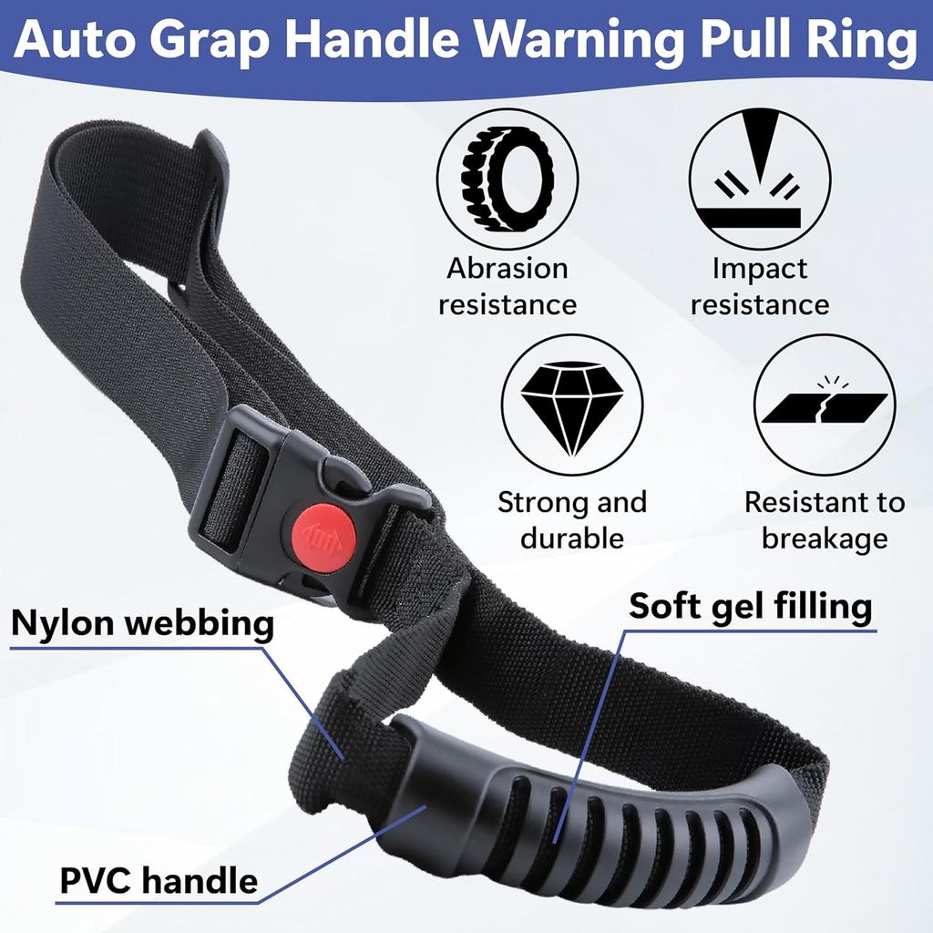 2 PCS Car Adjustable Grab Handles, Car Handle Assist, Safety Handle Portable Vehicle Support Grab Bar For Trucks, SUVs, Jeeps, Vans, Cars And ATVs