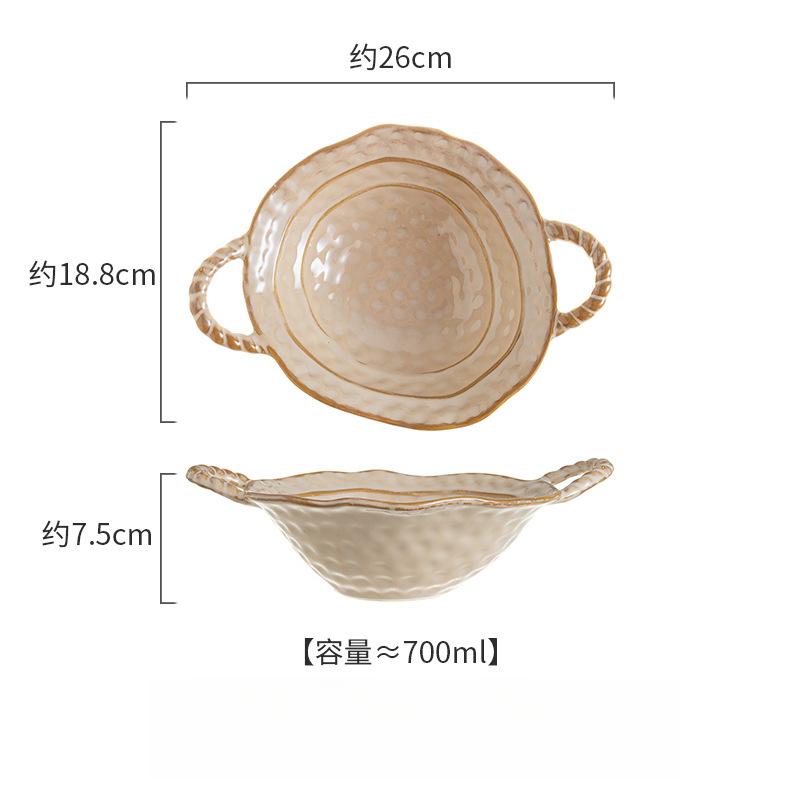 Vintage Luxury Kiln‑Change Glaze Ceramic Tableware, Embossed Double‑Line Round Bowl Plate Microwave‑Safe for Home Hotel & Gifting