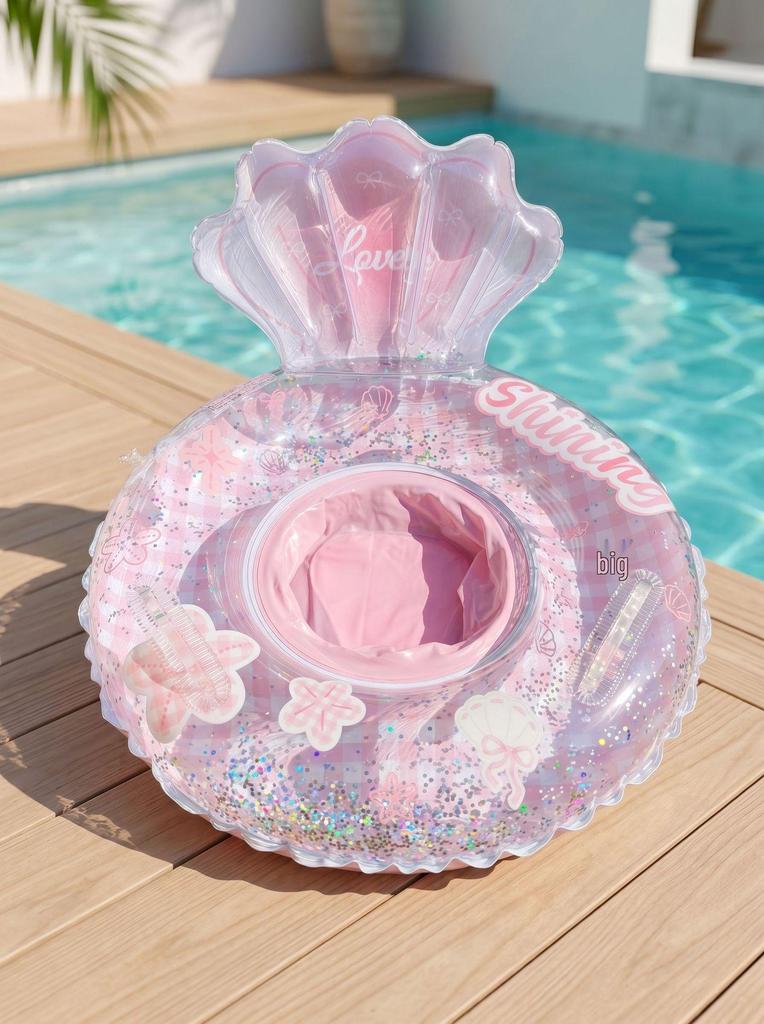 Large Toddler Boat-Themed Swimming Ring with Canopy & Steering Wheel
