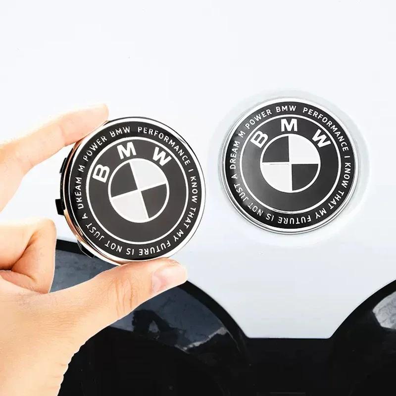 BABA1 1Pcs Front Bonnet Rear Tailgate Emblem 82MM 73MM Thunder Special Limited Edition Joint Black Model For BMW M E36 E46 E60 E90
